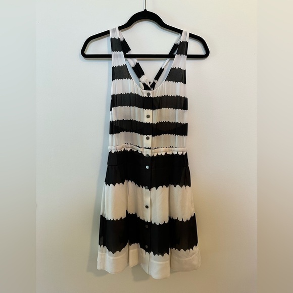 A.L.C. Dresses & Skirts - ALC Bexley Streaky Stripe Dress Black and White 100% Silk XS
